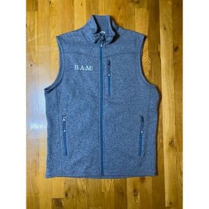 Stio B.a:m Logo Fleece Vest Mens Medium Gray Full Zip Sleeveless Outdoor Hiking